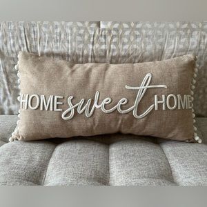 Home Sweet Home Lumbar Burlap Pillow